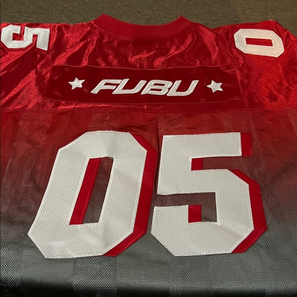 FUBU Bold Red to gray to white Sports jersey sz 5XL - Picture 5 of 5